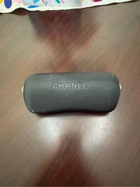 CHANEL Black Eyewear Case with Embossed Logo